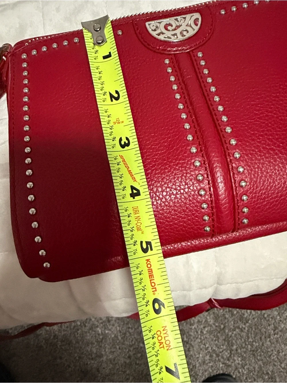 Women’s Brighton Lipstick Red Studded Crossbody Bag